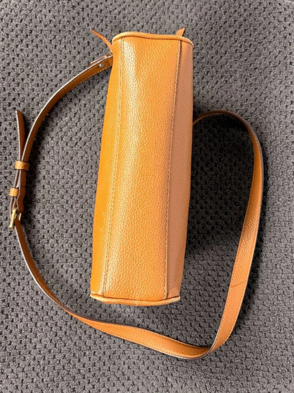 Kate Spade | Pebbled Leather Dome Crossbody Bag | Tan | Double Zip | Medium - Picture 8 of 14
